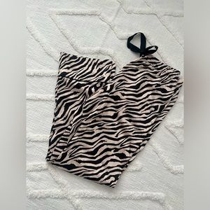 Zebra silk pajama bottoms